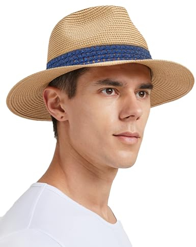 Zylioo Stroh Sonnenhut Kleine Kopf,UV Schutz Fedora Strohhut Kleine Größen,Strandhut Sommerhut Größe S für Sommer Urlaub