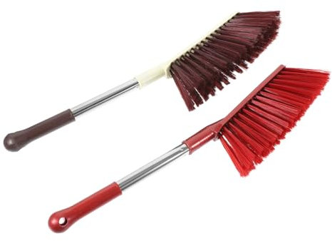 OKUMEYR 2pcs Dust Brush Hand Broom Soft Cleaning Brush for White and Red Colors
