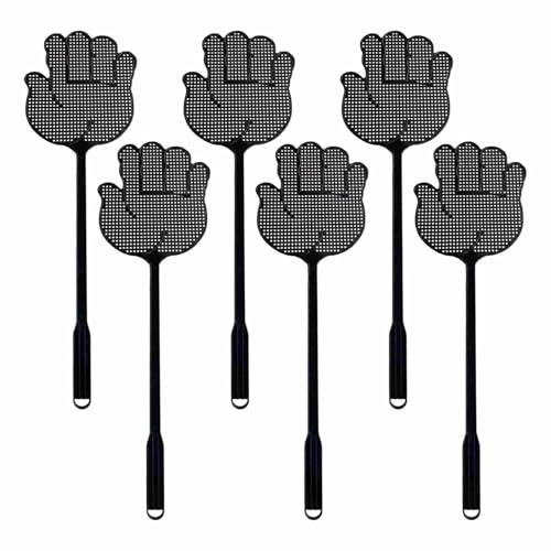 Matamoscas de palma en forma de mano, matamoscas resistentes para interiores, mata insectos y avispas (resistente, 6)