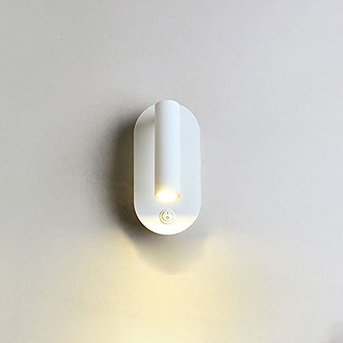 Lampada da Lettura a LED, faretto da Parete per Camera da Letto, Lampada da Parete per Comodino, apparecchio di Illuminazione con faretto per testiera Regolabile 90+350°, Applique cablata per Intern