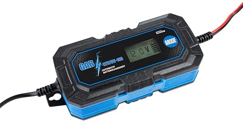 Güde Automatik Batterieladegerät GAB 12V/6V-10A (autom. Inverter-Batterielader für 6/12 V Batterien, 4-200 Ah Batteriekapazität, 160 W Netzleistung, 10 A eff. Ladestrom, LCD-Anzeige, Rettungsfunktion)