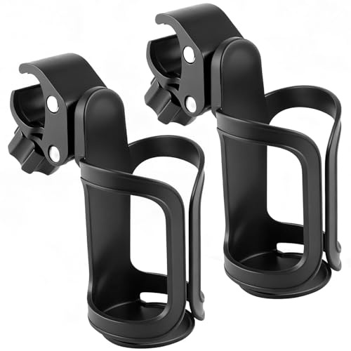 Pack of 2 Adjustable Bike Water Bottle Holder Mountain Bike Accessories for Men | Lightweight Mountain Bikes Water Bottle Cage & Cup Holder Bicycle Accessories | MTB Cup Grip for Riding - Black