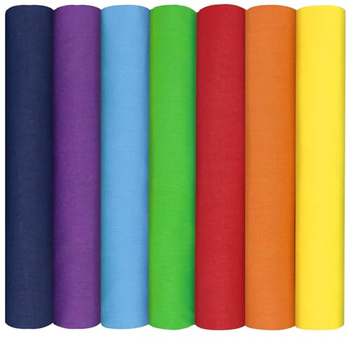 Aucuu 7er Set Baumwollstoff Paket, 50 x 50cm Stoffe zum Nähen, Patchwork Stoffe, Patchwork zum Quilten, Stücke Paket zum Quilten, DIY Basteln Handwerken, Puppenkleidung