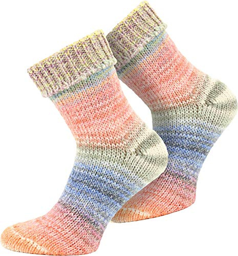 normani 2 Paar Wollsocken - mit Umschlag, im 'Skandinavischen' Style, in bunten Farben erhältlich
