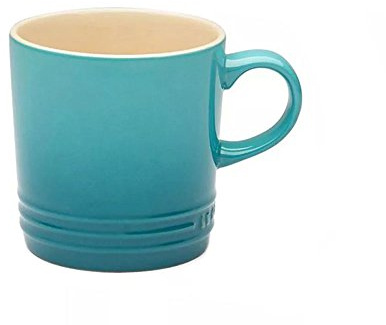 LE CREUSET Tasse à Cappuccino en Céramique, 200 ml, Hauteur 10 cm, Bleu Caraïbes, 70303201700099