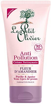 Le Petit Olivier - Crème Nettoyante Anti-Pollution - Fleur d’Amandier - Fabriqué en France - Tube 150 ml - Sans silicone