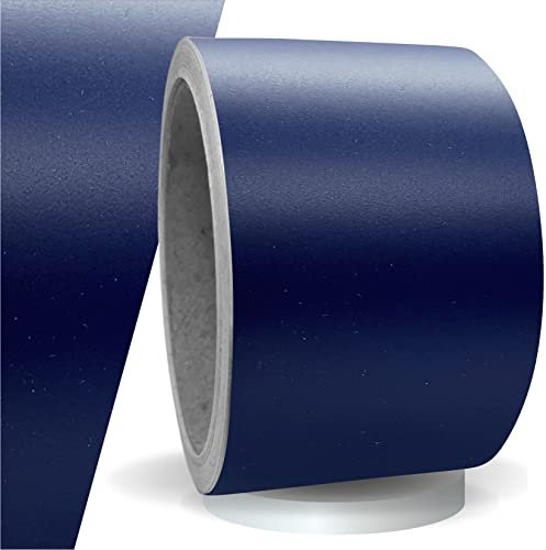 siviwonder Zierstreifen selbstklebend Folie Stahlblau Marine Blau Matt matt 50 mm x 10 m Rolle Dekorband Auto Motorrad Boot Fahrrad Wohnwagen Pinstripe Klebeband für Konturmarkierung Linien Dekoration