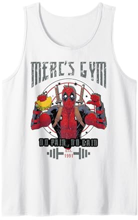 Marvel Deadpool Merc's Gym No Pain No Gain Tank Top
