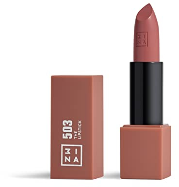 3INA MAKEUP - The Lipstick 503- Nude Lipstick with Vitamin E & Shea Butter to Nourish the Lips - Long Lasting Lip Colour with Matte Finish and Creamy Texture - Vegan - Cruelty Free