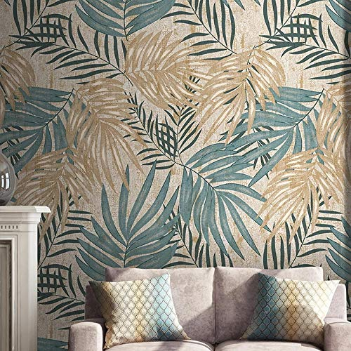 HDHGKYY 3D Wohnzimmer Wandbild Pflanzenblatt Pastorale Tapete Schlafzimmer Wohnzimmer TV Hintergrund Seidentuch Malerei Wandkunst