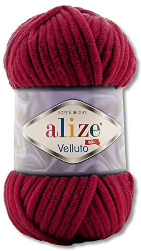 Wohnkult 100 g Alize Velluto Wolle in 30 Auswahl (107 | Kirsche)