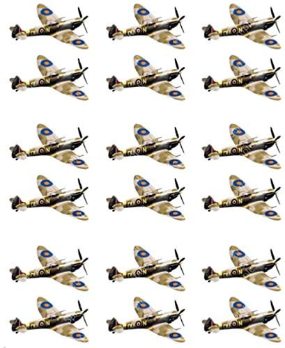 18 x Pre-Cut Spitfire Planes Edible Wafer Cupcake Toppers Cake Decoration