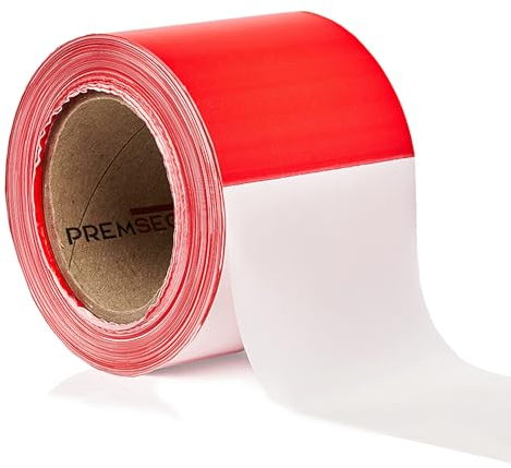 Absperrband Flatterband rot weiß Baustelle Feuerwehr Polizei 75m Absperrungsband doppelseitig Bedruckt extrem reißfest 80 mm x 35 µm Baustellenband Gefahrenstellen Absperren rotes Warnband für Kinder