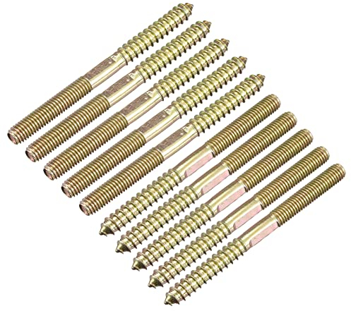 sourcing map M8x100mm Hanger Bolts, 12pcs Double Head Thread Dowel Screws for Wood Furniture Connecting