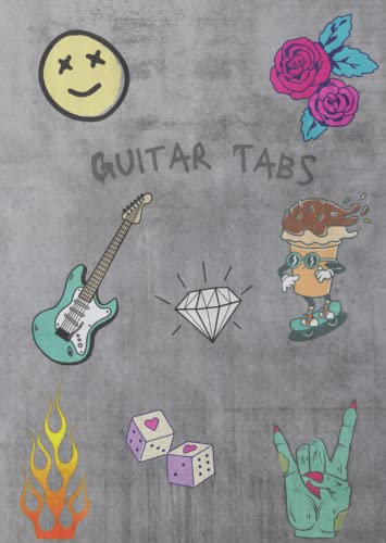 Guitar Tab Notizbuch - Skate Punk: 6 Tabulator Zeilen & 6 Gitarren Akkorddiagramme pro Seite (80 Seiten DIN A4)