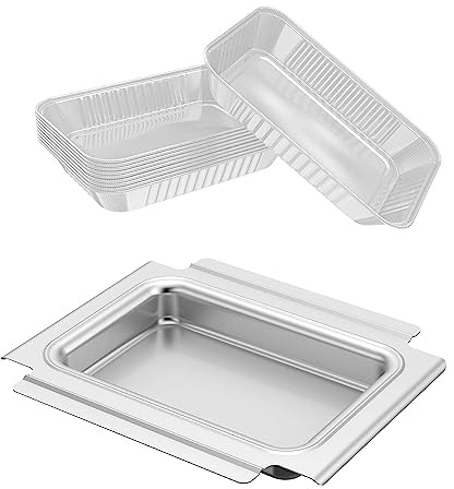 GARNETIN Grillauffangwanne und Abtropfschale Set für Q-Serie – kompatibel mit Weber Q100, Q1000, Q120, Q140 und Q1200 Gasgrills. Inklusive 10er-Pack Aluminium-Liner Ersatz