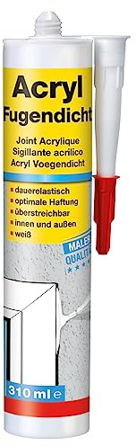 Decotric Joint Acrylique Blanc - 310ml I Flexible, Forte Adhérence, Peut Être Peint I Mastic Acrylique pour Joints Jusqu'à 30mm I Intérieur & Extérieur