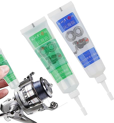 Youding Angelöl | Reiniger für Angelrollen mit Öl und Schmiermittel 25 ml | Zubehör für, Butterfett, 2 Stück/Set für alle Arten von Rollen, Reiniger