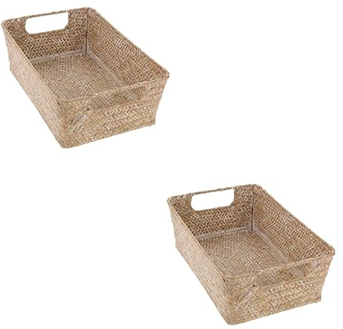 Cabilock 2pièces Panier à Naturel Panier De Rangement Multifonction Pour Fruits Snacks Et Légumes Décoration Artisanale Pour Cuisine Et Salle à Manger