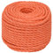 vidaXL Arbeitsseil Bodenarbeitsseil Arbeitsleine Mehrzweckleine Seil Bootsleine Allzweckseil Schnur Tau Leine Gedreht Orange 20mm 50m Polypropylen