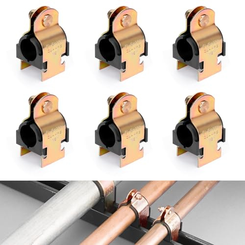 Forestchill Rubber Cushion Strut Clamp, 6 Pcs High Temperature Resistance Zinc-plated Strut Clamps for Copper Pipes, Galvanized Tubings, PEX Pipes, and Gas Pipings (1/2 Inch)