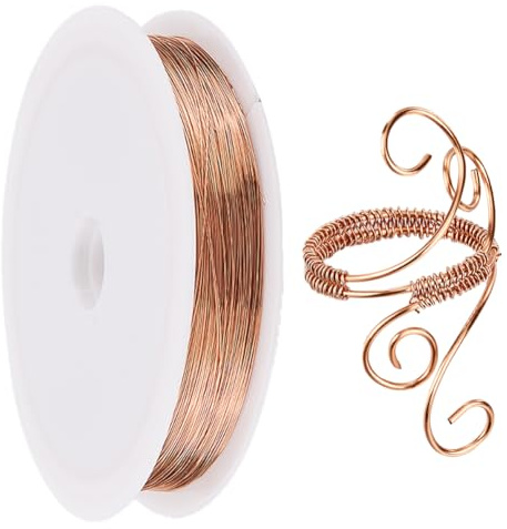 SUNNYCLUE 100 m Kupfer Schmuckdraht 0.3 mm 28 Gauge Kupfer Basteldraht Roségold Kupferdrähte Dünner Anlaufgeschützter Kupferdraht Kupfer Basteldraht Für Die Schmuckherstellung Bildhauerei Drahtwicklun