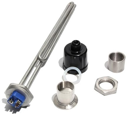 FULIMEI 1 Inch BSP/DN25 Immersion Heater With Accessories All 304 SUS Electric Water Heater Element 240V 2.5KW/3.5KW/4.5KW (Size : 1 Inch BSP 240V, Color : 3.5KW 360mm 304SUS)