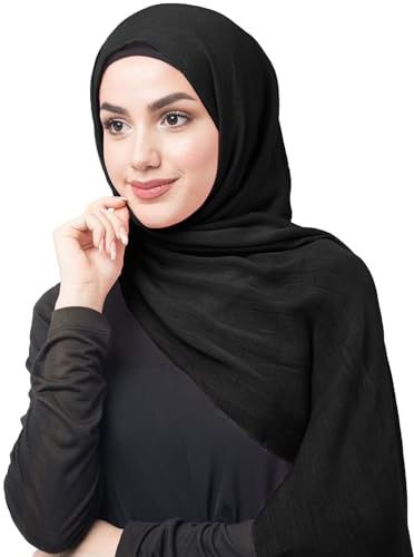 janisramone® Premium Modal Head Scarf for Women UK - Soft Cotton and Viscose Blend Ladies Scarves Hijab, Elegant Long Head Scarf for Muslim Prayer Daily Wear hijab Shawl Scarves for Women