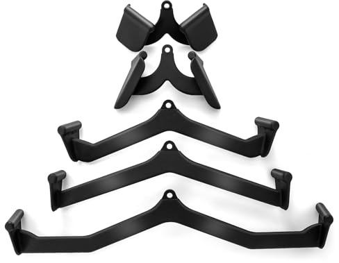 COSTWAY LAT Pulldown Bar Set, T-bar V-bar Pulley Cable Attachments, Back Strength Training Bicep Tricep Handle Grips for Home Gym Fitness