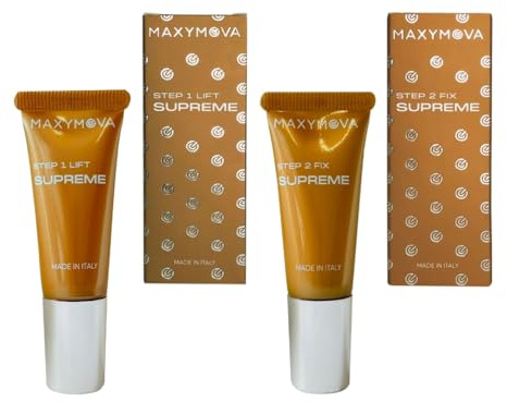 MAXYMOVA Kit laminazione ciglia e sopracciglia, Lash lift kit, Formula rivoluzionaria, Linea Supreme, Con aloe e bambù, Prodotto professionale per salone, Tubi da 10 ml