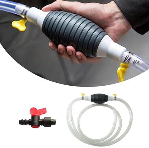 Siphonpumpe für Benzin,Benzinpumpe,Handpumpe Benzin,Handpumpe Wasser,UmfüLlpumpe,Pumpe zum Umfüllen,2m Hand Siphonpumpe Mit Schalter,Universal Tragbare Vakuumpumpe Notpumpe füR Auto/Boot/Motorrad