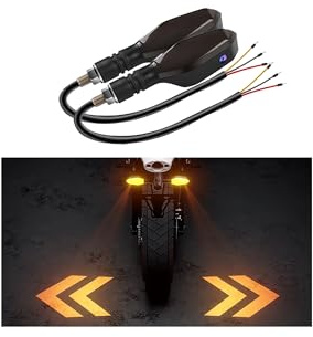 JKCUYOO 2 PCS LED Turn Signal Lights Projector for Motorcycle,Motorcycle Turn Signals,27 Lighting Modes RGB Flowing Daytime Running Lights, Motorcycle Turn Signal Lights with Arrow Projection
