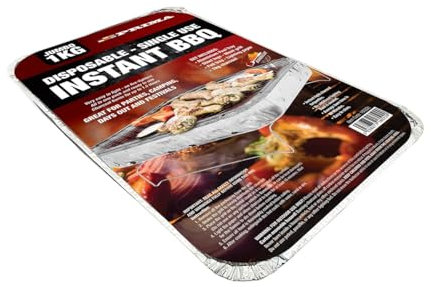 Set Of 2 Jumbo 1kg Disposable Instant Bbq - Grill Stand, Charcoal, Single Use | Outdoor Camping Summer Party | Family Garden Cooking - Coal