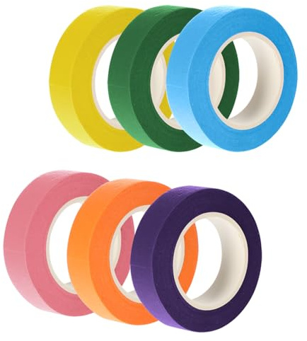 Malerband Malerkrepp Regenbogen Masking Tape Abklebeband Papierklebeband Abdeckband Maler Klebeband Kreppband Bunt für DIY Scrapbooking Malerarbeiten Kunst Journaling Handwerk 6 Rolls 15mm x 13m