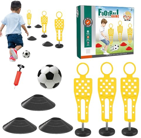 Football Mini Mannequin - Football with Pump | Kids Soccer Training Equipment Set, Obstacle Workout Toy for Boys Girls, Backyard Field Game, Indoor Outdoor Family Sports Fun, Educational