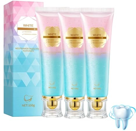VIDSTW 3 Stück 100G Niacinamide Zahnpasta Radiant Whitening Zahnpasta | Weisse Zähne Niacinamide Whitening Toothpaste Minzgeschmack Fördert Eine Natürliche Zahnaufhellung Frischer Atem