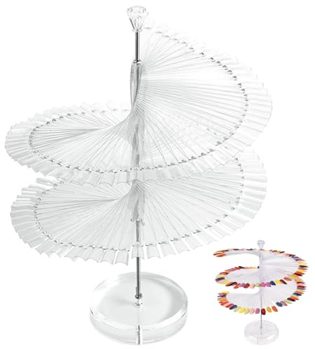 Nail Art Color Chart Display Stand Spiral False Nails Display Shelf Plastic Clear Practice Tools 120 Sticks