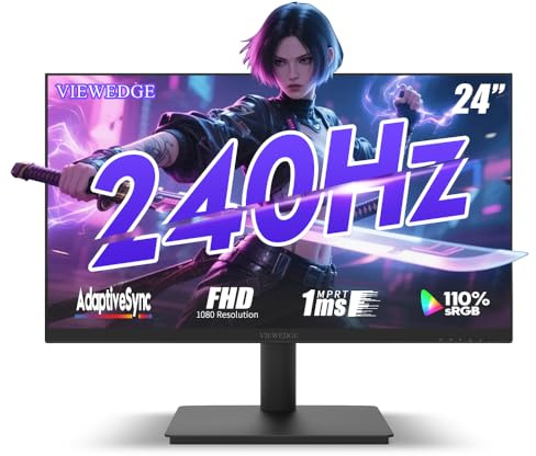 Viewedge Moniteur Gaming 24 240Hz 1ms FHD 1920 × 1080 | 110% sRGB, HDMI × 2 & DP × 1, Compatible Adaptive Sync et Fixation Murale
