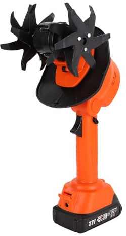 Luqeeg Motoazada Eléctrica Inalámbrica para Jardín, Cortacésped con Cuchilla de Acero Al Manganeso y Diseño Ergonómico Ligero. Cultivador de Jardín con Batería de (Enchufe de la UE)