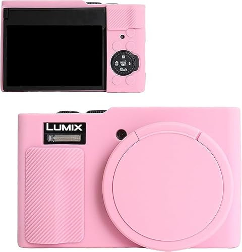 MUZIRI KINOKOO Silicone Case Compatible for Panasonic Lumix DC-ZS99 Digital Camera - Soft Rubber DC-ZS99 Protective Cover with Removable Lens Cover - Anti-Slip & Anti-Scratch-Pink