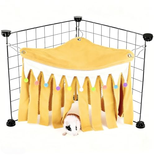 YUPZAR Nascondiglio per Piccolo Animali,Guinea Pig Hideout,Amaca per Criceti,Tenda per Criceti,Piccolo Animale Tenda,Accessori Porcellino d'india,Accessori per Criceti,Accessori per Gabbie(Giallo)