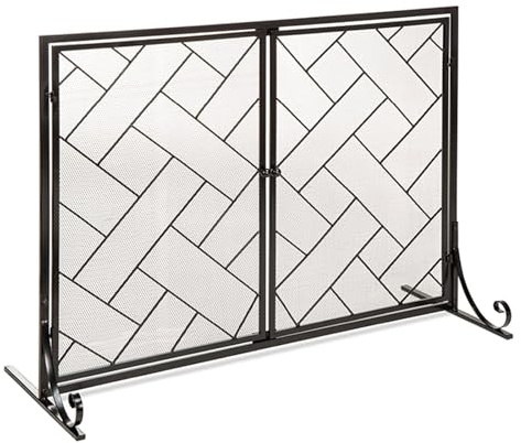 Griglia Parascintille Paraschizzi Camino Protezione Per Stufa E Caminetti Con 2 Pannelli Pieghevoli Stufa Da Camino