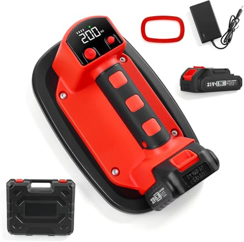 Akku Saugheber für Fliesen, Glas, Marmor, 200kg Tragkraft Elektrischer Saugheber, mit LCD-Display Fliesenheber, 2000mAh Akku, Batterieladegerät für Fenster, Spiegel, Plattenheber