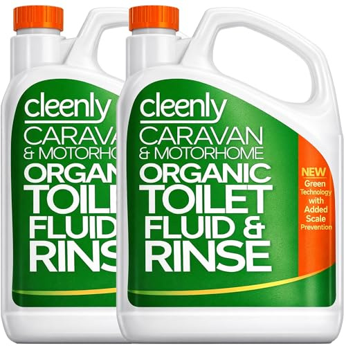 Cleenly Organic Toilet Fluid Rinse Green Solution Cleaner 4L for Caravan and Motorhomes - Eco-Friendly, Formaldehyde Free - 4 Litres
