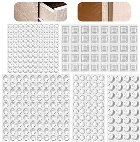 322 Pièces Tampon Silicone,Tampon Transparent Caoutchouc Pieds,Insonorisé Tampon Porte,Butées de Protection en Caoutchouc,5 Tailles Ø 6mm~12.7mm,pour Armoires,Tiroirs,Portes