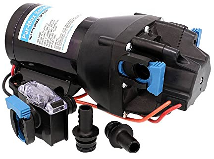 Jabsco P601J-215S-3A, ParMax HD6-12V 6GPM 40PSI Heavy Duty Freshwater Delivery Pump, Black