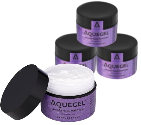 Aquegel Value Pack (Qty 4) Nasal Moisturizer + Lavender (Sleep Easy), 12-Hour Nasal Dryness Relief, Water Based Nose Gel, Oxygen Therapy, Dry Nose, Nasal Dryness, Nosebleeds, CPAP, Promote Sleep
