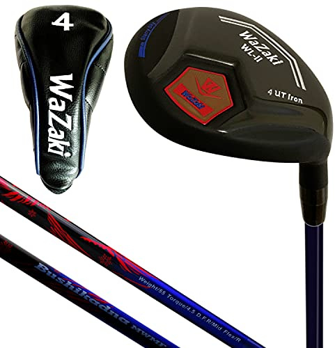 Japan WaZaki Single Hybrid Iron USGA R A Rules Golf Club with Headcover,WLIIs Model,Whole Black Oil Finish
