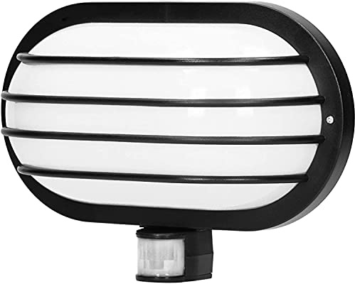 Virone LASO E27 Außenlampe mit Bewegungsmelder Bis zu 60W IP44 Wasserdicht (Glühbirne separat gekauft) (Schwarz)
