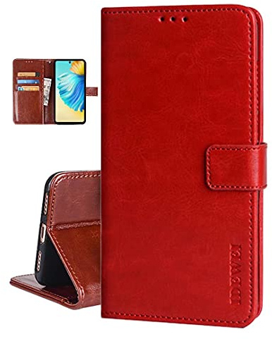 COQUE Étui pour téléphone Portable Oppo CPH2271,étui à Rabat en TPU + Cuir,avec Support,Portefeuille avec Fente pour Carte,Protection Antichoc pour Oppo CPH2271-Rouge
